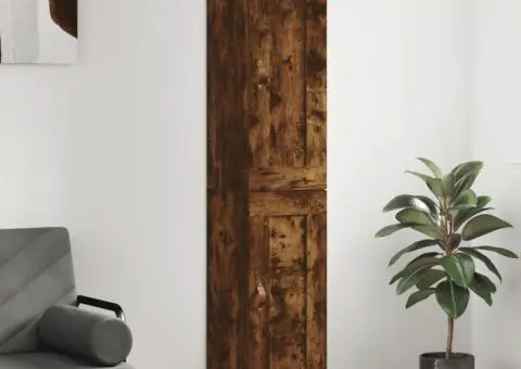 Dulap înalt, stejar fumuriu, 34,5x34x180 cm, lemn prelucrat - 1/5