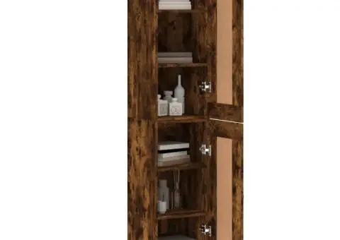 Dulap înalt, stejar fumuriu, 34,5x34x180 cm, lemn prelucrat - 3/5