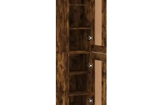 Dulap înalt, stejar fumuriu, 34,5x34x180 cm, lemn prelucrat - 4/5