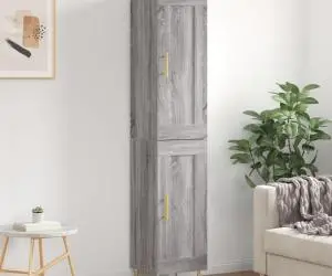 vidaXL Dulap înalt, gri sonoma, 34,5x34x180 cm, lemn prelucrat