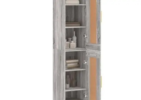 Dulap înalt, gri sonoma, 34,5x34x180 cm, lemn prelucrat - 3/5