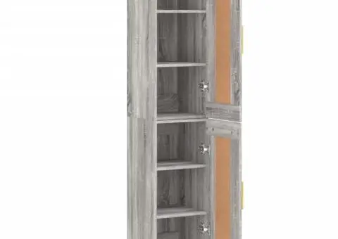 Dulap înalt, gri sonoma, 34,5x34x180 cm, lemn prelucrat - 4/5
