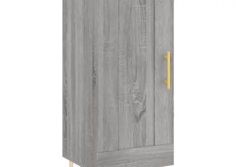 Dulap înalt, gri sonoma, 34,5x34x180 cm, lemn prelucrat - 5/5