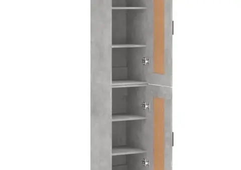 Dulap înalt, gri beton, 34,5x34x180 cm, lemn prelucrat - 4/5