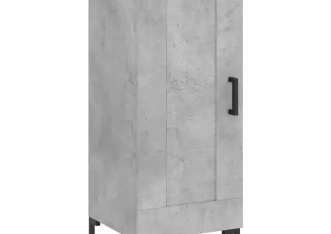 Dulap înalt, gri beton, 34,5x34x180 cm, lemn prelucrat - 5/5