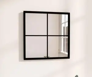 vidaXL Oglindă de perete, negru, 40x40 cm, metal