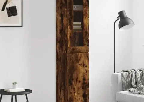 Dulap înalt, stejar fumuriu, 34,5x34x180 cm, lemn prelucrat - 1/5