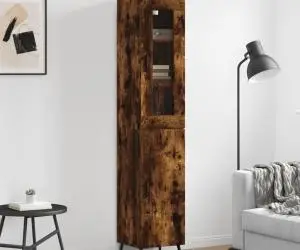 vidaXL Dulap înalt, stejar fumuriu, 34,5x34x180 cm, lemn prelucrat