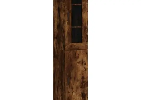 Dulap înalt, stejar fumuriu, 34,5x34x180 cm, lemn prelucrat - 2/5