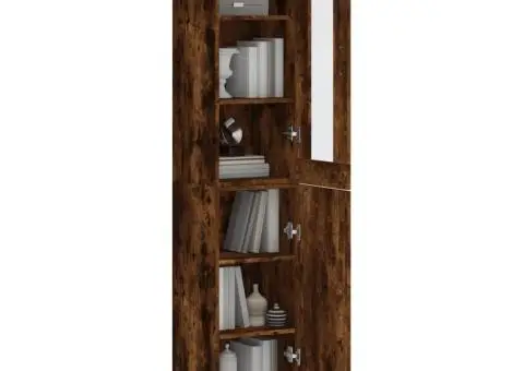 Dulap înalt, stejar fumuriu, 34,5x34x180 cm, lemn prelucrat - 3/5