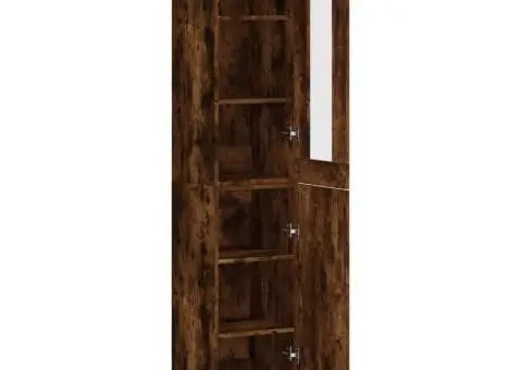 Dulap înalt, stejar fumuriu, 34,5x34x180 cm, lemn prelucrat - 4/5