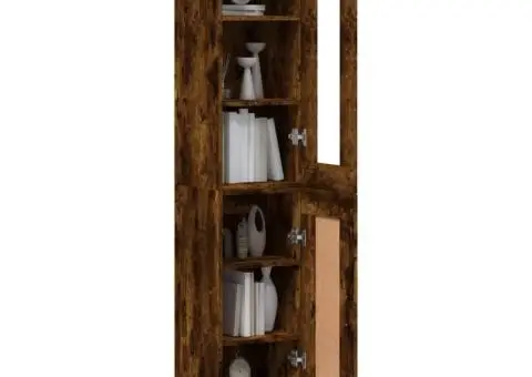 Dulap înalt, stejar fumuriu, 34,5x34x180 cm, lemn prelucrat - 3/5