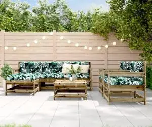 vidaXL Set mobilier de grădină, 7 piese, lemn de pin tratat