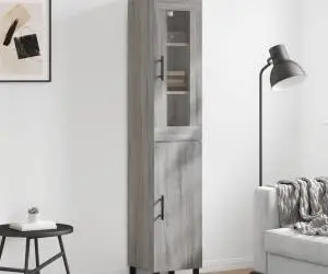 vidaXL Dulap înalt, gri sonoma, 34,5x34x180 cm, lemn prelucrat