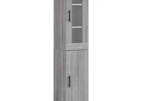 Dulap înalt, gri sonoma, 34,5x34x180 cm, lemn prelucrat - 2/5