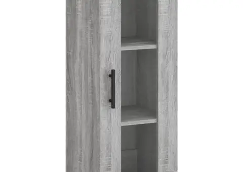 Dulap înalt, gri sonoma, 34,5x34x180 cm, lemn prelucrat - 5/5