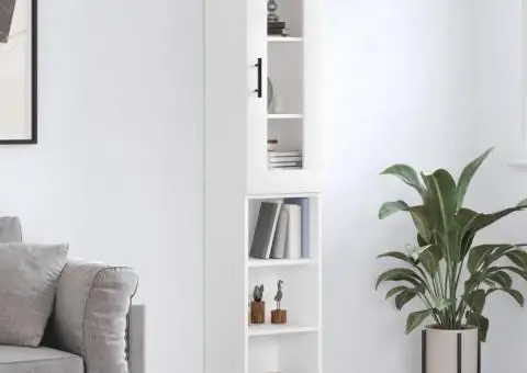 Dulap înalt, alb, 34,5x34x180 cm, lemn prelucrat - 1/5