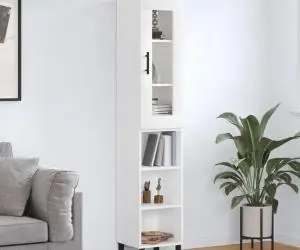 vidaXL Dulap înalt, alb, 34,5x34x180 cm, lemn prelucrat