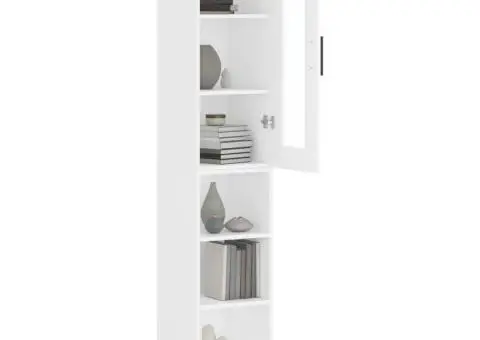 Dulap înalt, alb, 34,5x34x180 cm, lemn prelucrat - 3/5