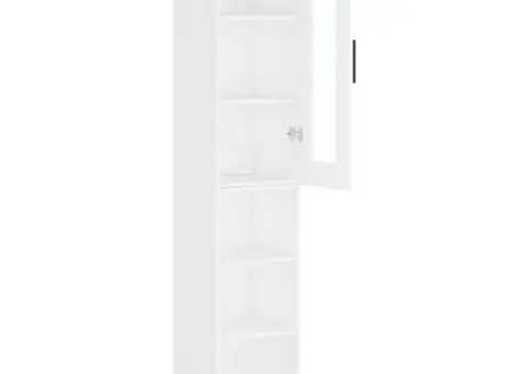 Dulap înalt, alb, 34,5x34x180 cm, lemn prelucrat - 4/5