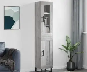 vidaXL Dulap înalt, gri sonoma, 34,5x34x180 cm, lemn prelucrat