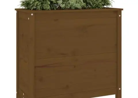 Jardinieră de grădină, maro miere, 82,5x40x78 cm lemn masiv pin - 3/5