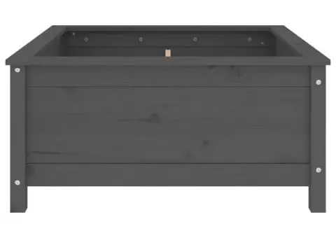 Jardinieră de grădină, gri, 82,5x82,5x39 cm, lemn masiv pin - 4/5