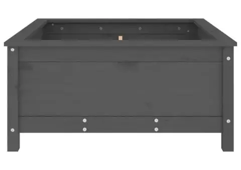 Jardinieră de grădină, gri, 82,5x82,5x39 cm, lemn masiv pin - 5/5