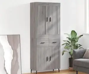 vidaXL Dulap înalt, gri sonoma, 69,5x34x180 cm, lemn compozit
