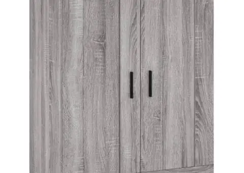 Dulap înalt, gri sonoma, 69,5x34x180 cm, lemn compozit - 5/5