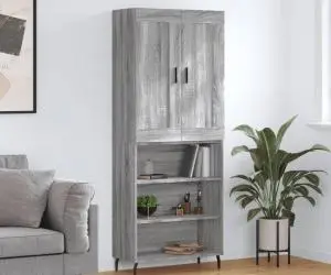 vidaXL Dulap înalt, gri sonoma, 69,5x34x180 cm, lemn compozit