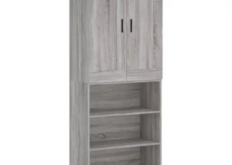 Dulap înalt, gri sonoma, 69,5x34x180 cm, lemn compozit - 2/5