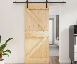 vidaXL Ușă glisantă cu set de feronerie 85x210 cm, lemn masiv de pin
