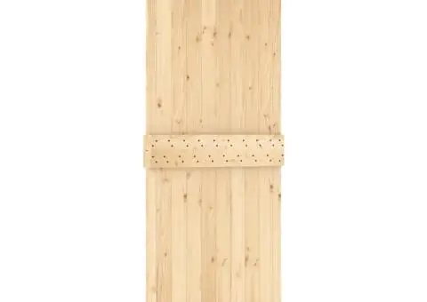 Ușă glisantă cu set de feronerie 80x210 cm, lemn masiv de pin - 3/5