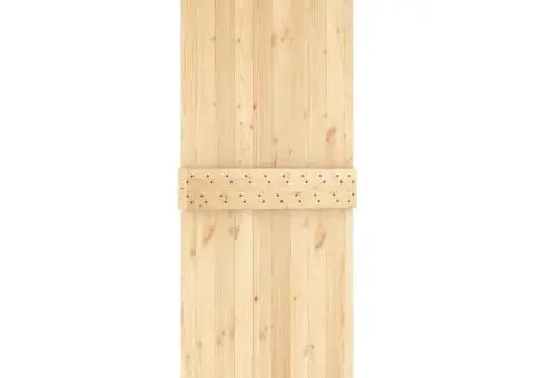 Ușă glisantă cu set de feronerie 80x210 cm, lemn masiv de pin - 5/5