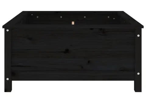 Jardinieră de grădină, negru, 82,5x82,5x39 cm lemn masiv de pin - 4/5