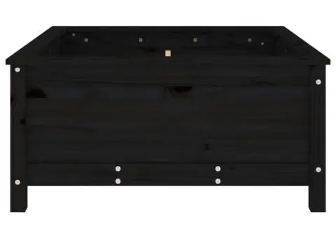 Jardinieră de grădină, negru, 82,5x82,5x39 cm lemn masiv de pin - 5/5