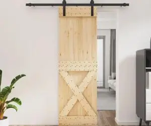 vidaXL Ușă glisantă cu set de feronerie 70x210 cm, lemn masiv de pin