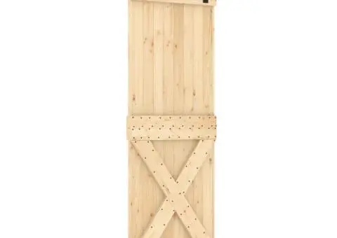 Ușă glisantă cu set de feronerie 70x210 cm, lemn masiv de pin - 2/5