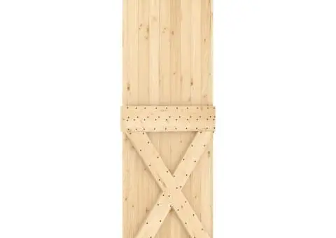 Ușă glisantă cu set de feronerie 70x210 cm, lemn masiv de pin - 3/5