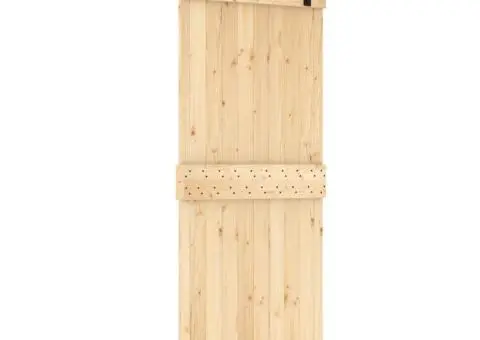 Ușă glisantă cu set de feronerie 80x210 cm, lemn masiv de pin - 2/5