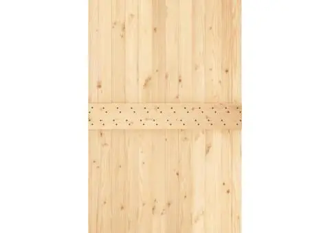 Ușă glisantă cu set feronerie, 100x210 cm, lemn masiv de pin - 4/5