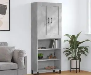 vidaXL Dulap înalt, gri beton, 69,5x34x180, lemn compozit