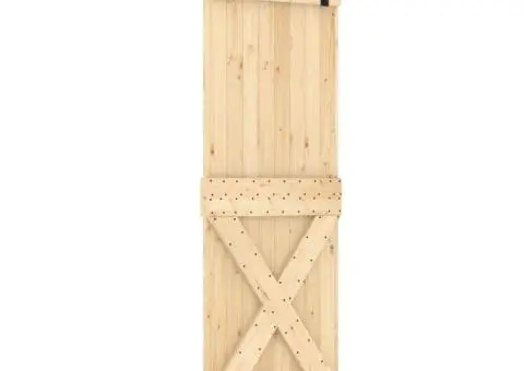 Ușă glisantă cu set de feronerie 70x210 cm, lemn masiv de pin - 2/5