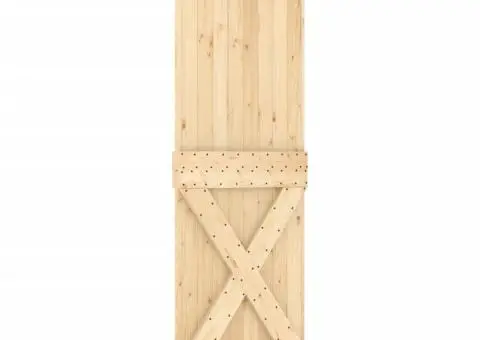 Ușă glisantă cu set de feronerie 70x210 cm, lemn masiv de pin - 3/5