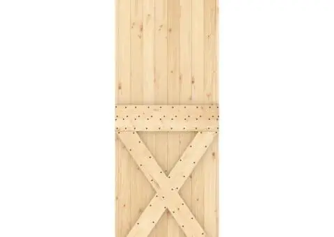 Ușă glisantă cu set de feronerie 70x210 cm, lemn masiv de pin - 4/5