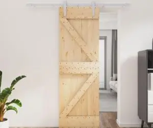 vidaXL Ușă glisantă cu set de feronerie 70x210 cm, lemn masiv de pin