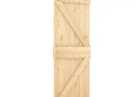 Ușă glisantă cu set de feronerie 70x210 cm, lemn masiv de pin - 2/5