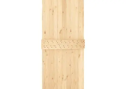 Ușă glisantă cu set de feronerie 85x210 cm, lemn masiv de pin - 3/5