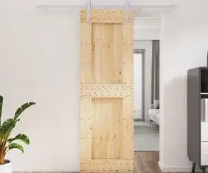 vidaXL Ușă glisantă cu set de feronerie 70x210 cm, lemn masiv de pin